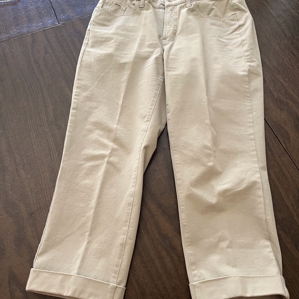 Cambi Khaki cuffed cropped jeans